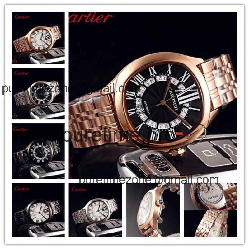 Replica Drive  A21j Automatic Movement Mens Watch Black Dial Jubilee Bracelet Rose Gold B E105