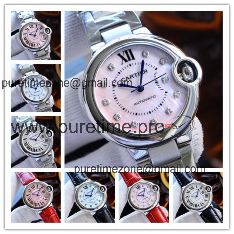 Replica Ballon Bleu NH05 Automatic Movement Womens Watch Pink Dial Stainless Steel E112