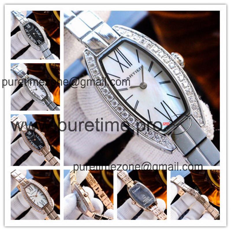 Replica Tonneau Swiss Quartz Movement Womens Watch MOP Dial Stainless Steel E121