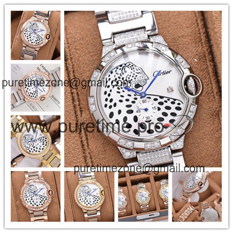 Replica Panthère Swiss Quartz Movement Womens Watch Cheetah Dial Stainless Steel C E124