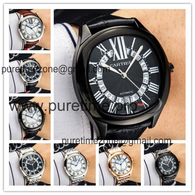 Replica Drive A21j Automatic Movement Mens Watch Black Dial Leather Strap E126