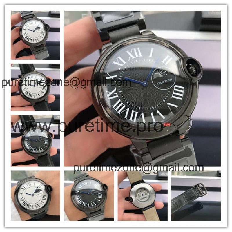 Replica Ballon Bleu A21j Automatic Movement Mens Watch Black Dial PVD Steel E127