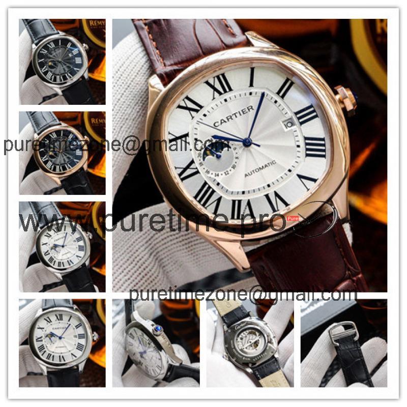 Replica Drive A21j Automatic Movement Mens Watch White Dial Leather Strap E130