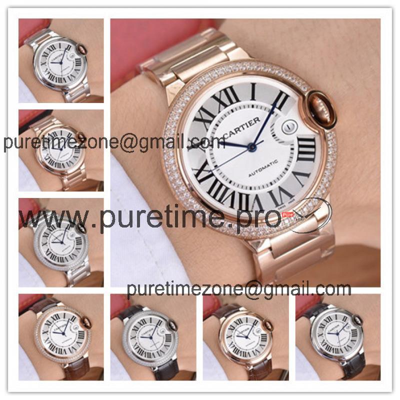 Replica Ballon Bleu A21j Automatic Movement Womens Watch Silver Dial Rose Gold E138