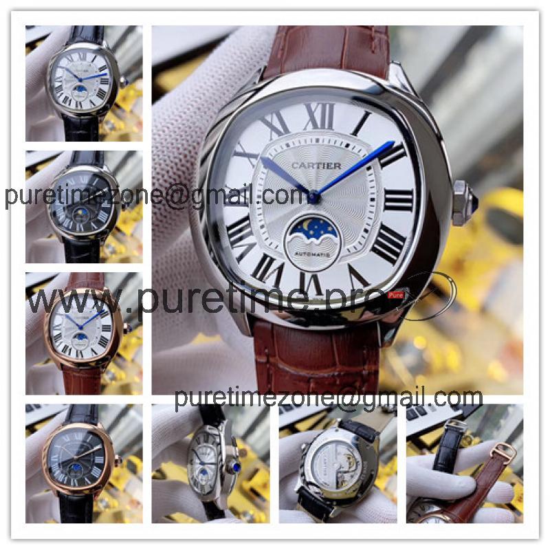 Replica Drive A21j Automatic Movement Mens Watch White Dial Leather Strap A E196