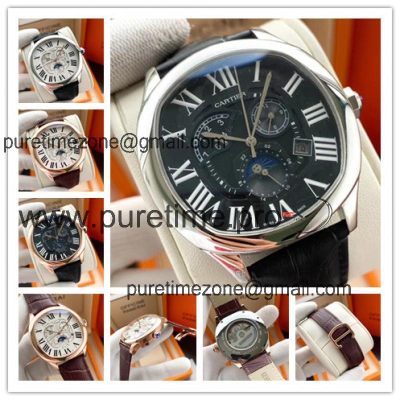 Replica Drive A21j Automatic Movement Mens Watch Black Dial Leather Strap E197