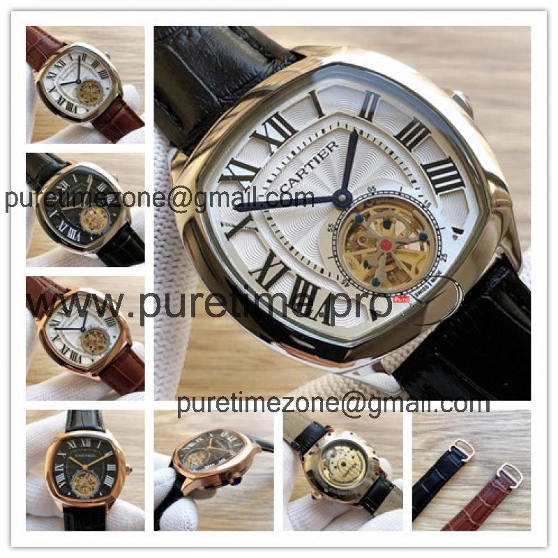 Replica Drive A21j Automatic Movement Mens Watch White Dial Leather Strap E202