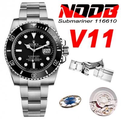 NOOB V11 Submariner 116610 SA3135 Automatic Mens Watch Ceramic Bezel Black Dial 904L SS Bracelet Best Edition