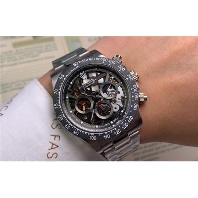 Replica Cosmograph Daytona  A21J Automatic Movement Mens Watch Skeleton Dial  Rubber Strap E102