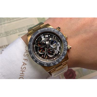 Replica Cosmograph Daytona  A21J Automatic Movement Mens Watch Skeleton Dial  Rubber Strap E102