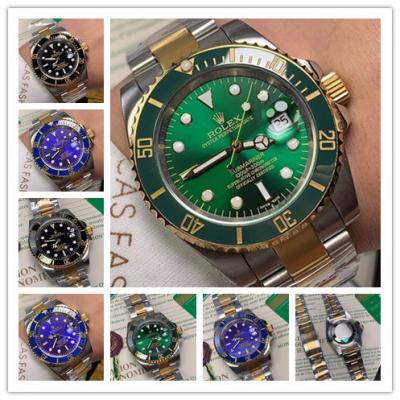 Replica Submariner  A21J Automatic Mens Watch Green Dial Oyster Bracelet  Two Tone Yellow Gold B E104