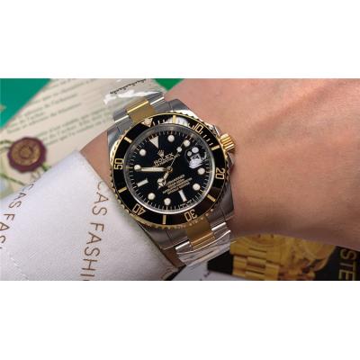 Replica Submariner  A21J Automatic Mens Watch Green Dial Oyster Bracelet  Two Tone Yellow Gold B E104