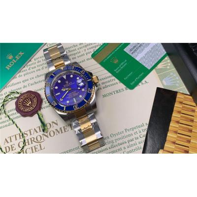 Replica Submariner  A21J Automatic Mens Watch Green Dial Oyster Bracelet  Two Tone Yellow Gold B E104