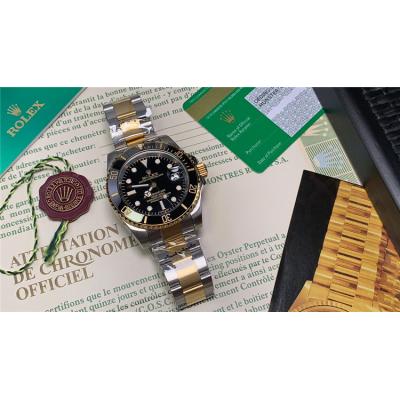 Replica Submariner  A21J Automatic Mens Watch Green Dial Oyster Bracelet  Two Tone Yellow Gold B E104