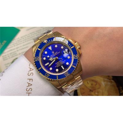 Replica Submariner  A21J Automatic Mens Watch Green Dial Oyster Bracelet Yellow Gold C E104