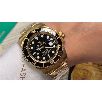 Replica Submariner  A21J Automatic Mens Watch Green Dial Oyster Bracelet Yellow Gold C E104