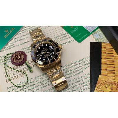 Replica Submariner  A21J Automatic Mens Watch Green Dial Oyster Bracelet Yellow Gold C E104