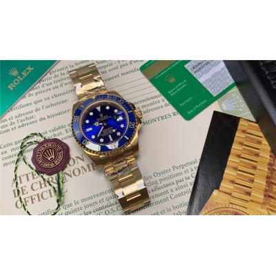 Replica Submariner  A21J Automatic Mens Watch Green Dial Oyster Bracelet Yellow Gold C E104