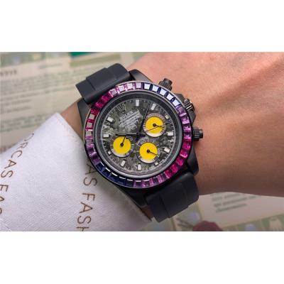 Replica Cosmograph Daytona  A21J Automatic Movement Mens Watch Graffiti Dial Rubber Strap E105