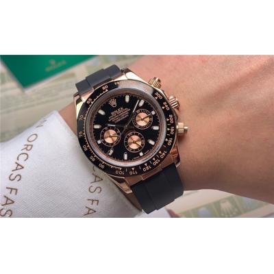 Replica Cosmograph Daytona  A21J Automatic Movement Mens Watch  Black Dial Rubber Strap E108