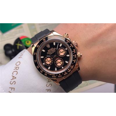 Replica Cosmograph Daytona  A21J Automatic Movement Mens Watch  Black Dial Rubber Strap E108