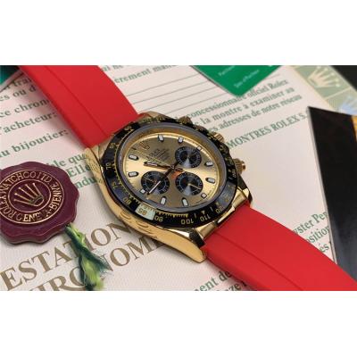 Replica Cosmograph Daytona  A21J Automatic Movement Mens Watch Gold Dial Rubber Strap E110