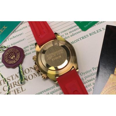 Replica Cosmograph Daytona  A21J Automatic Movement Mens Watch Gold Dial Rubber Strap E110