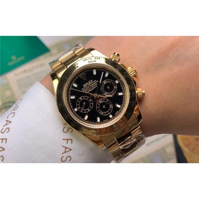 Replica Cosmograph Daytona  A21J Automatic  Mens Watch White Dial Oyster Bracelet Yellow Gold B E111