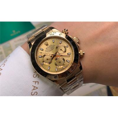 Replica Cosmograph Daytona  A21J Automatic  Mens Watch White Dial Oyster Bracelet Yellow Gold B E111