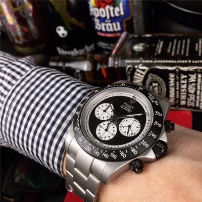 Replica Cosmograph Daytona Japan Quartz Chronograph  Mens Watch Black Dial Oyster Bracelet SS E112