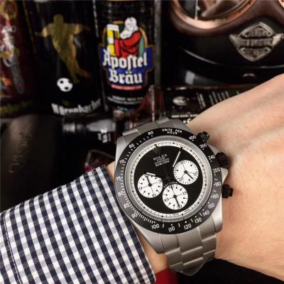 Replica Cosmograph Daytona Japan Quartz Chronograph  Mens Watch Black Dial Oyster Bracelet SS E112