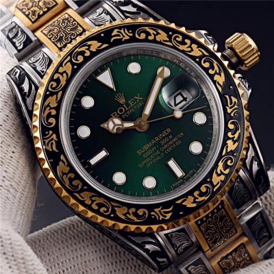 Replica Submariner  A21J Automatic Movement Mens Watch Black Dial Vintage Engraving Bracelet E121