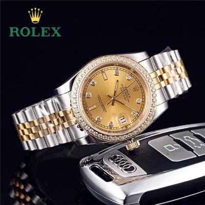 Replica Datejust Japan Miyota 8215 Automatic Mens Watch  Black Dial  Two Tone Yellow Gold E124