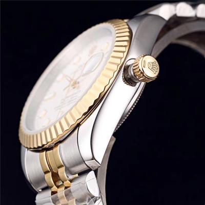 Replica Datejust Japan Miyota 8215 Automatic Mens Watch  Black Dial  Two Tone Yellow Gold A E125