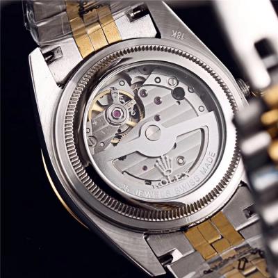 Replica Datejust Japan Miyota 8215 Automatic Mens Watch  Black Dial  Two Tone Yellow Gold A E125