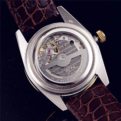 Replica Datejust Japan Miyota 8215 Automatic Mens Watch  White Dial Leather Strap B E125