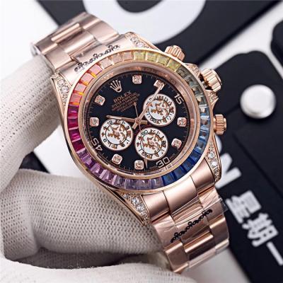 Replica Cosmograph Daytona  A21J Automatic  Mens Watch Black Dial Oyster Bracelet Yellow Gold E128