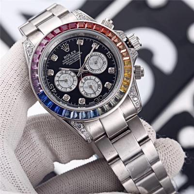 Replica Cosmograph Daytona  A21J Automatic  Mens Watch Black Dial Oyster Bracelet Yellow Gold E128