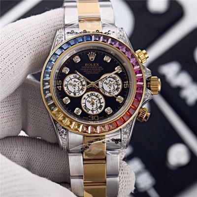 Replica Cosmograph Daytona  A21J Automatic  Mens Watch Black Dial Oyster Bracelet Yellow Gold E128