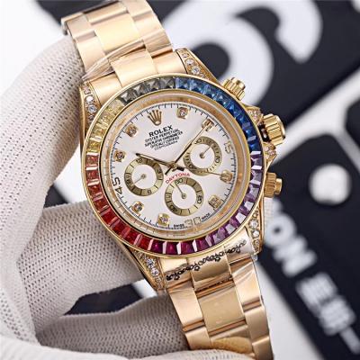 Replica Cosmograph Daytona  A21J Automatic  Mens Watch Black Dial Oyster Bracelet Yellow Gold E128