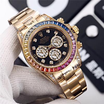 Replica Cosmograph Daytona  A21J Automatic  Mens Watch Black Dial Oyster Bracelet Yellow Gold E128