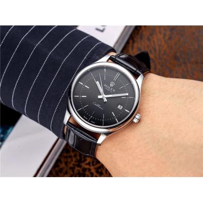 Replica Cellini Japan Miyota 8215 Automatic Mens Watch Black Dial  Leather Strap B E130