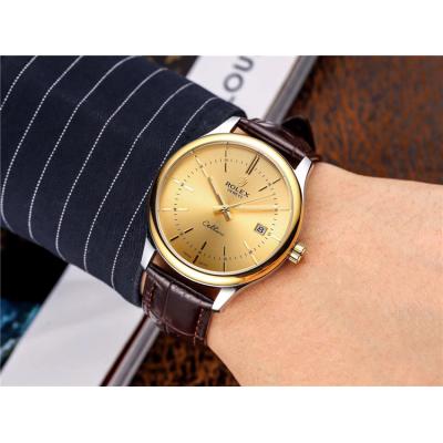 Replica Cellini Japan Miyota 8215 Automatic Mens Watch Black Dial  Leather Strap B E130