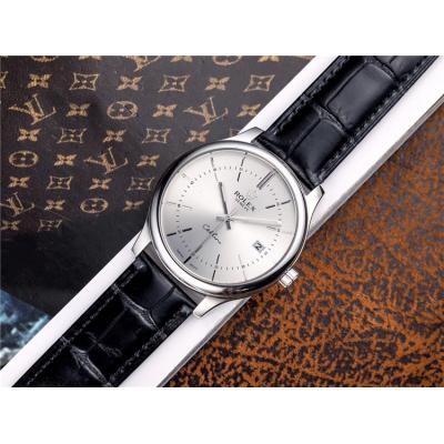 Replica Cellini Japan Miyota 8215 Automatic Mens Watch Black Dial  Leather Strap B E130