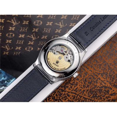 Replica Cellini Japan Miyota 8215 Automatic Mens Watch Black Dial  Leather Strap B E130