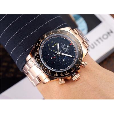 Replica Cosmograph Daytona Japan Quartz Chronograph Mens Watch Graffiti Dial Oyster Bracelet Rose Gold E133​