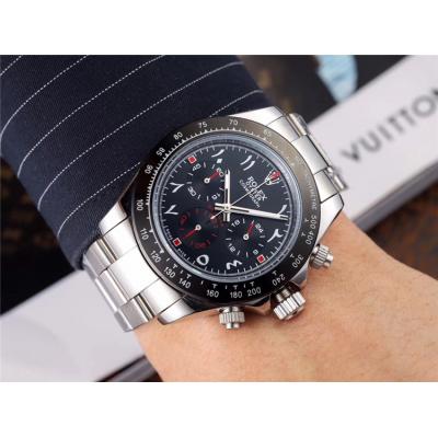 Replica Cosmograph Daytona Japan Quartz Chronograph Mens Watch  Black Dial PVD Steel E135