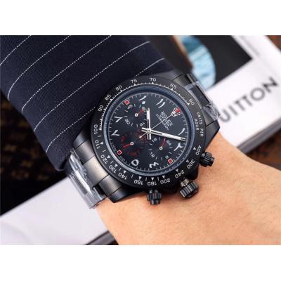 Replica Cosmograph Daytona Japan Quartz Chronograph Mens Watch  Black Dial PVD Steel E135