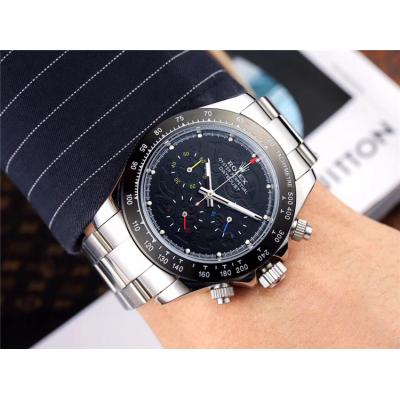 Replica Cosmograph Daytona Japan Quartz Chronograph Mens Watch  Black Dial PVD Steel E135