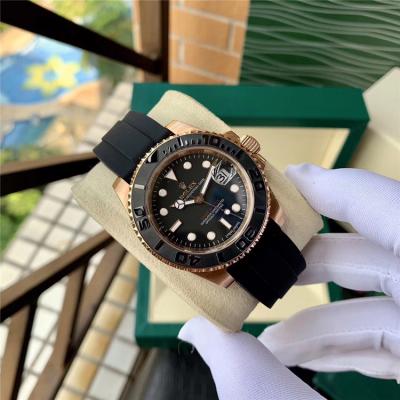 Replica Yacht-Master Japan Miyota 8215 Automatic Movement Mens Watch Black Dial Rubber Strap E137